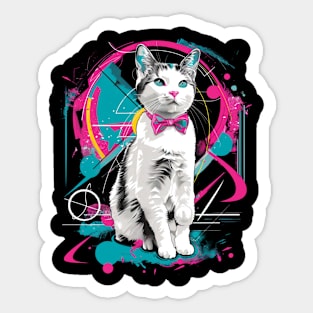 Sleek Cat Accessories Modern Sticker